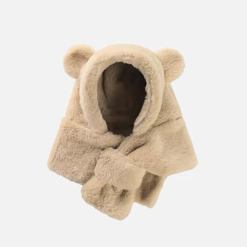 Winter Baby Hat Scarf One-Piece Soft Kids Cap for Girls Boys
