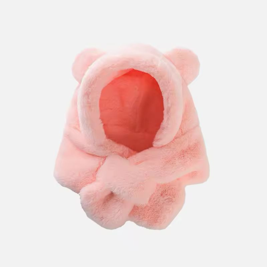 Winter Baby Hat Scarf One-Piece Soft Kids Cap for Girls Boys