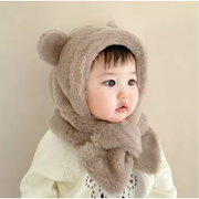 Winter Baby Hat Scarf One-Piece Soft Kids Cap for Girls Boys