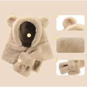 Winter Baby Hat Scarf One-Piece Soft Kids Cap for Girls Boys